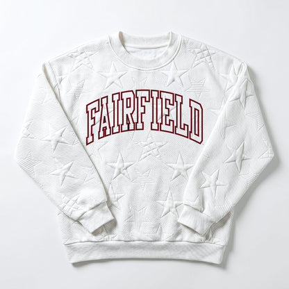 FAIRFIELD STAGS BIG PLAY ENERGY EMBOSSED STAR CREWNECK
