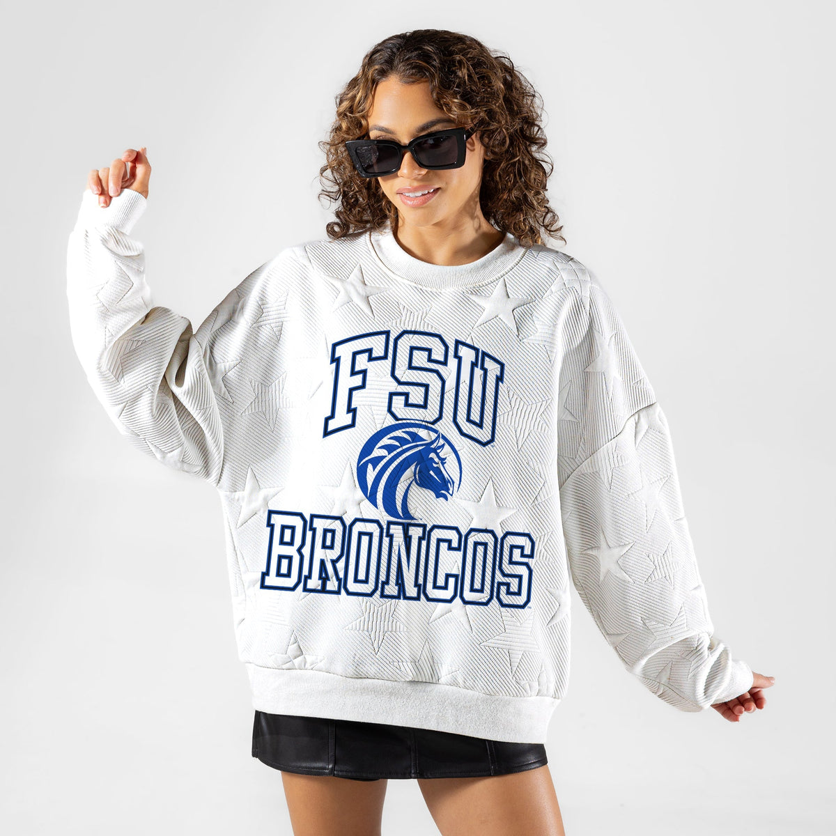 FAYETTEVILLE STATE BRONCOS BIG PLAY ENERGY EMBOSSED STAR CREWNECK