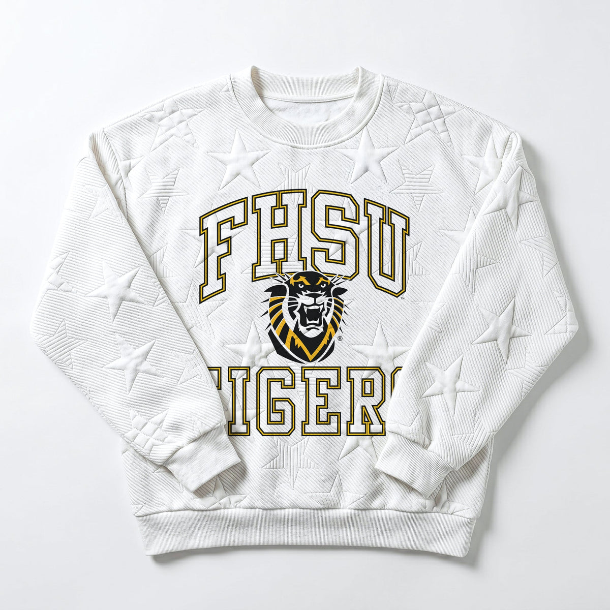 FORT HAYS STATE TIGERS BIG PLAY ENERGY EMBOSSED STAR CREWNECK