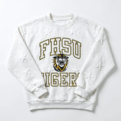 FORT HAYS STATE TIGERS BIG PLAY ENERGY EMBOSSED STAR CREWNECK
