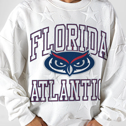 FLORIDA ATLANTIC OWLS BIG PLAY ENERGY EMBOSSED STAR CREWNECK