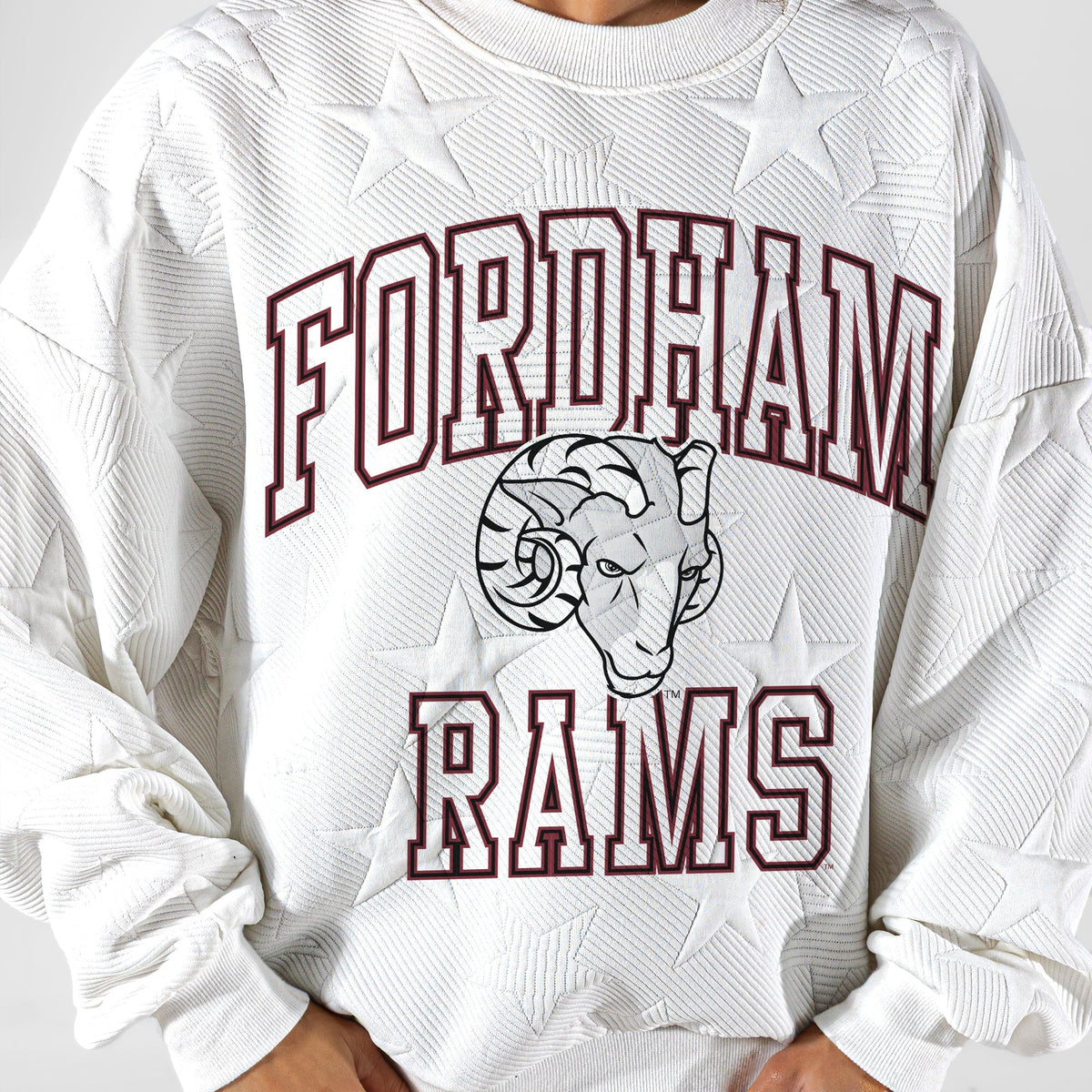 FORDHAM RAMS BIG PLAY ENERGY EMBOSSED STAR CREWNECK