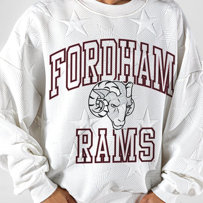 FORDHAM RAMS BIG PLAY ENERGY EMBOSSED STAR CREWNECK