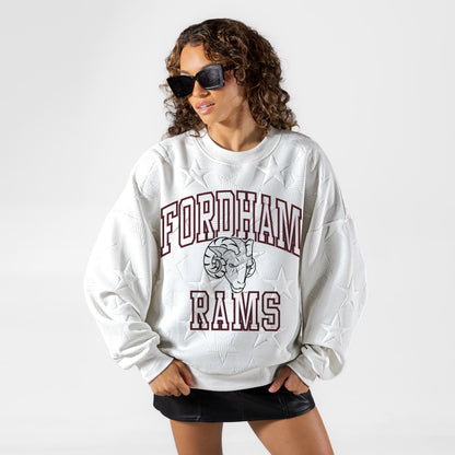 FORDHAM RAMS BIG PLAY ENERGY EMBOSSED STAR CREWNECK