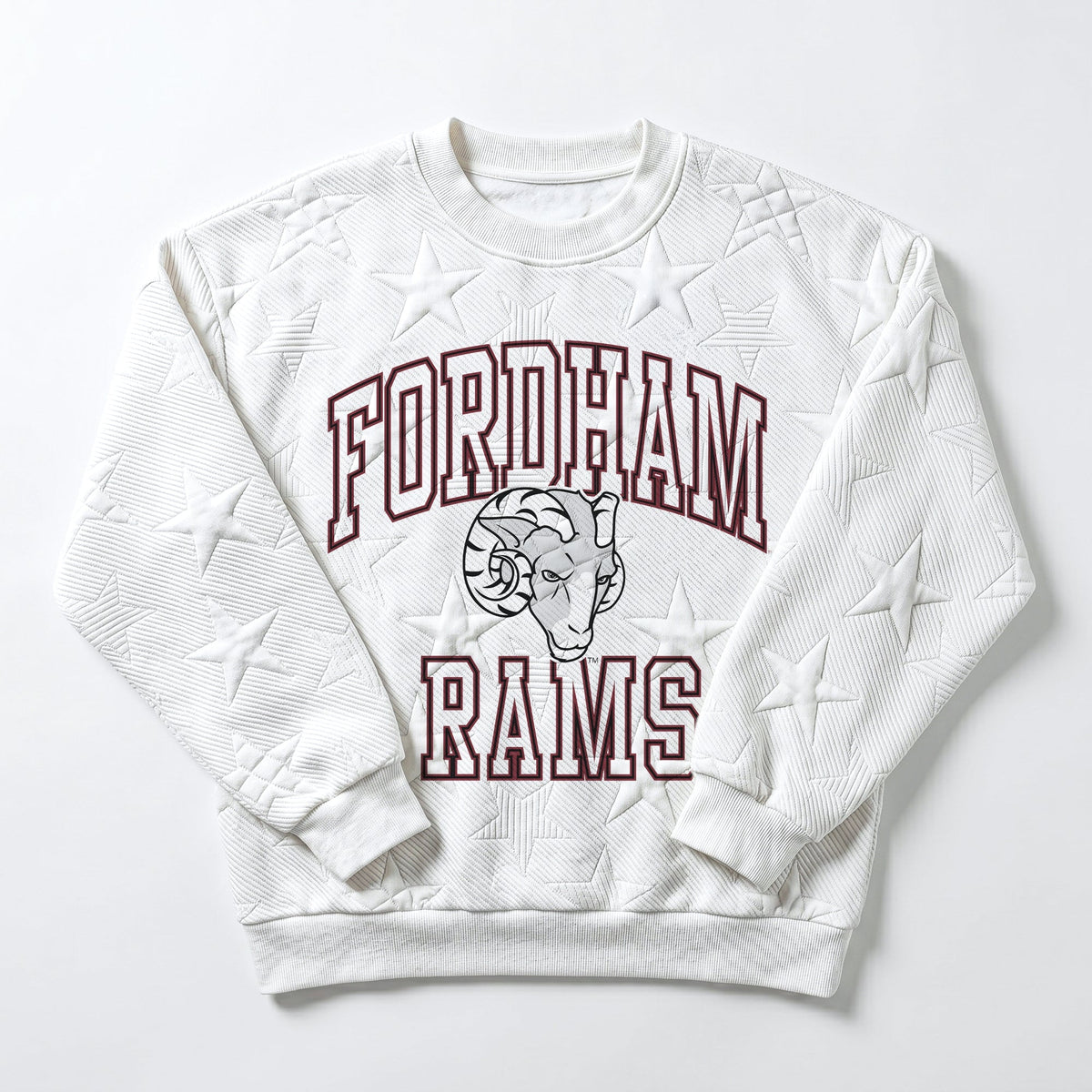 FORDHAM RAMS BIG PLAY ENERGY EMBOSSED STAR CREWNECK