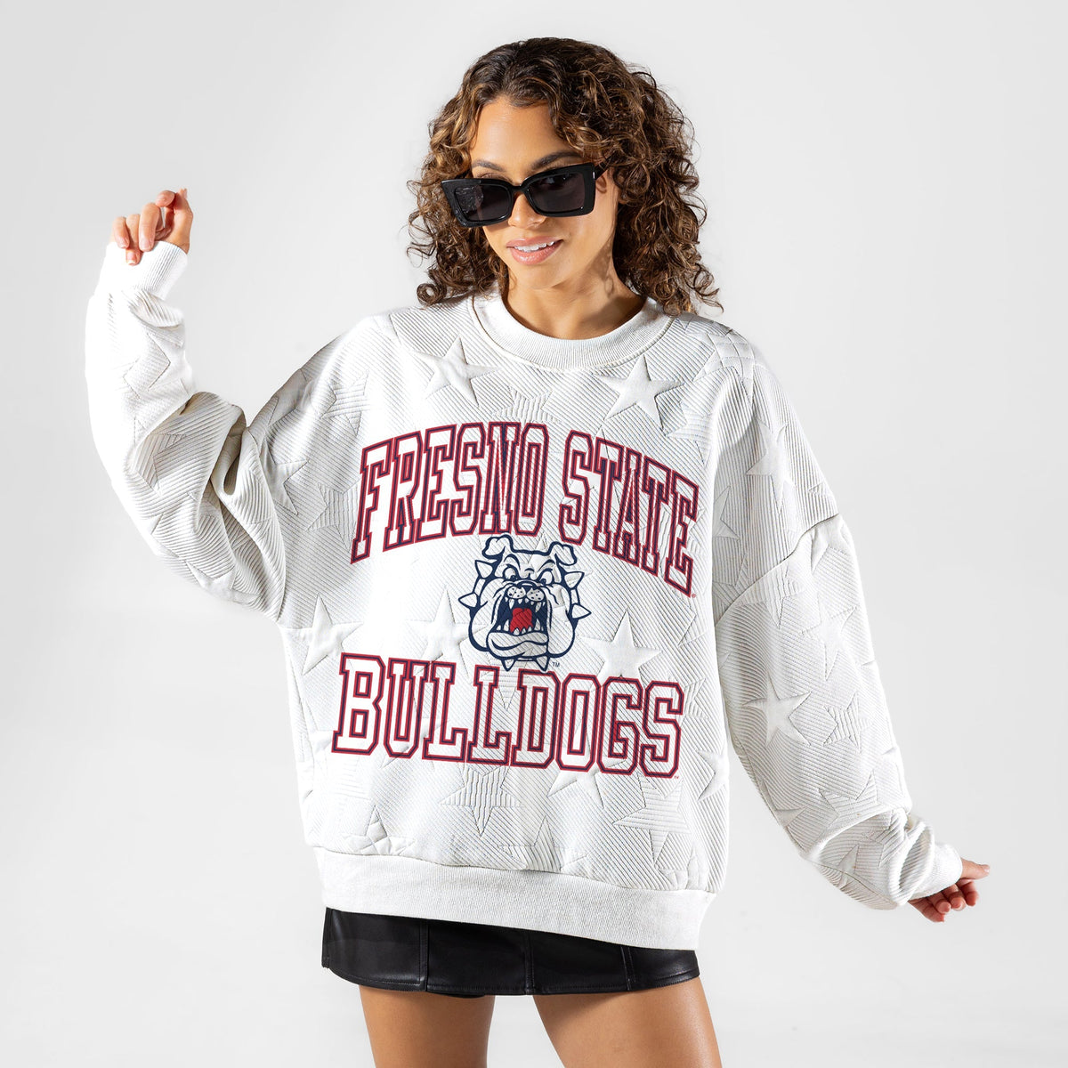 FRESNO STATE BULLDOGS BIG PLAY ENERGY EMBOSSED STAR CREWNECK