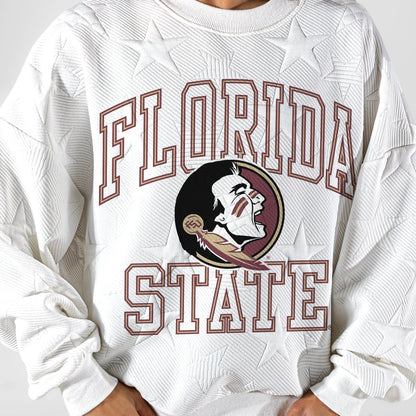 FLORIDA STATE SEMINOLES BIG PLAY ENERGY EMBOSSED STAR CREWNECK