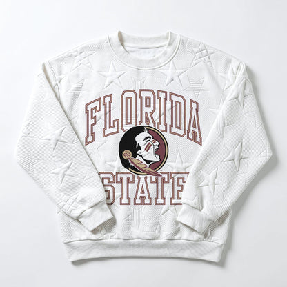 FLORIDA STATE SEMINOLES BIG PLAY ENERGY EMBOSSED STAR CREWNECK