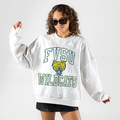FORT VALLEY STATE WILDCATS BIG PLAY ENERGY EMBOSSED STAR CREWNECK