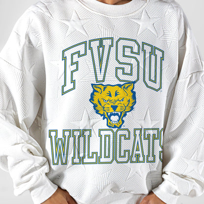 FORT VALLEY STATE WILDCATS BIG PLAY ENERGY EMBOSSED STAR CREWNECK