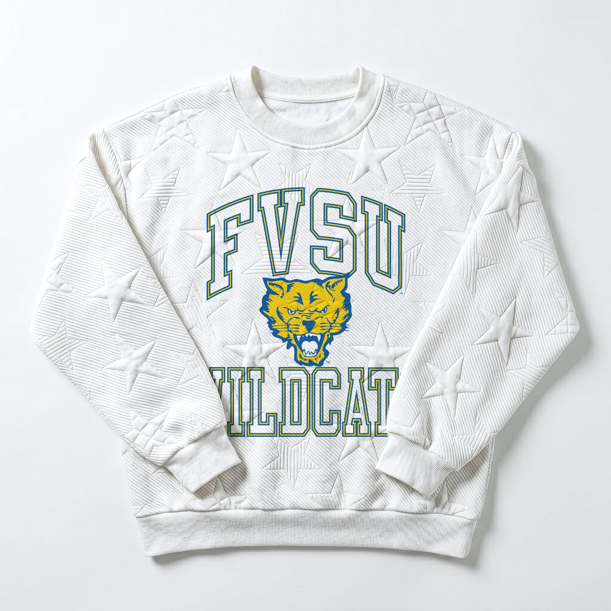 FORT VALLEY STATE WILDCATS BIG PLAY ENERGY EMBOSSED STAR CREWNECK