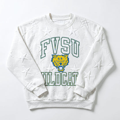 FORT VALLEY STATE WILDCATS BIG PLAY ENERGY EMBOSSED STAR CREWNECK