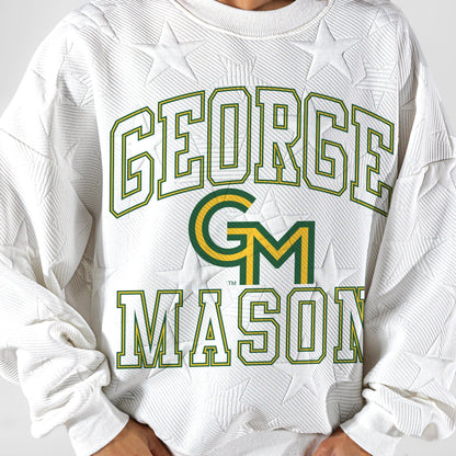 GEORGE MASON PATRIOTS BIG PLAY ENERGY EMBOSSED STAR CREWNECK