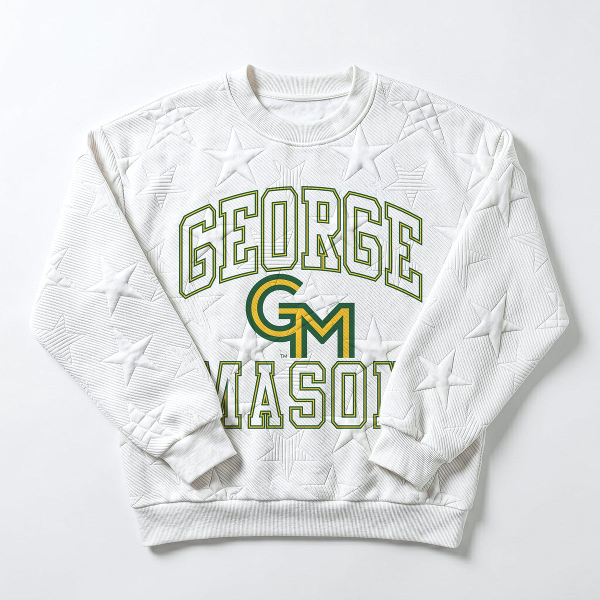 GEORGE MASON PATRIOTS BIG PLAY ENERGY EMBOSSED STAR CREWNECK