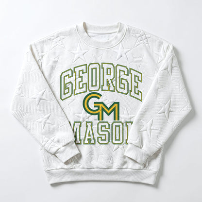 GEORGE MASON PATRIOTS BIG PLAY ENERGY EMBOSSED STAR CREWNECK