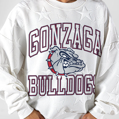 GONZAGA BULLDOGS BIG PLAY ENERGY EMBOSSED STAR CREWNECK