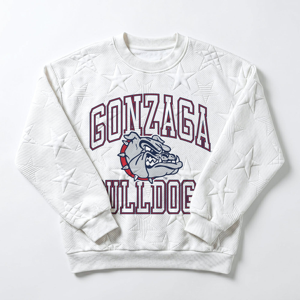 GONZAGA BULLDOGS BIG PLAY ENERGY EMBOSSED STAR CREWNECK