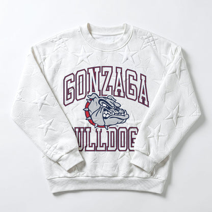 GONZAGA BULLDOGS BIG PLAY ENERGY EMBOSSED STAR CREWNECK