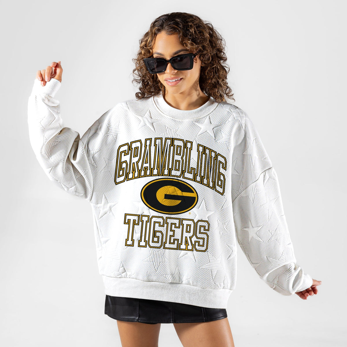GRAMBLING STATE TIGERS BIG PLAY ENERGY EMBOSSED STAR CREWNECK