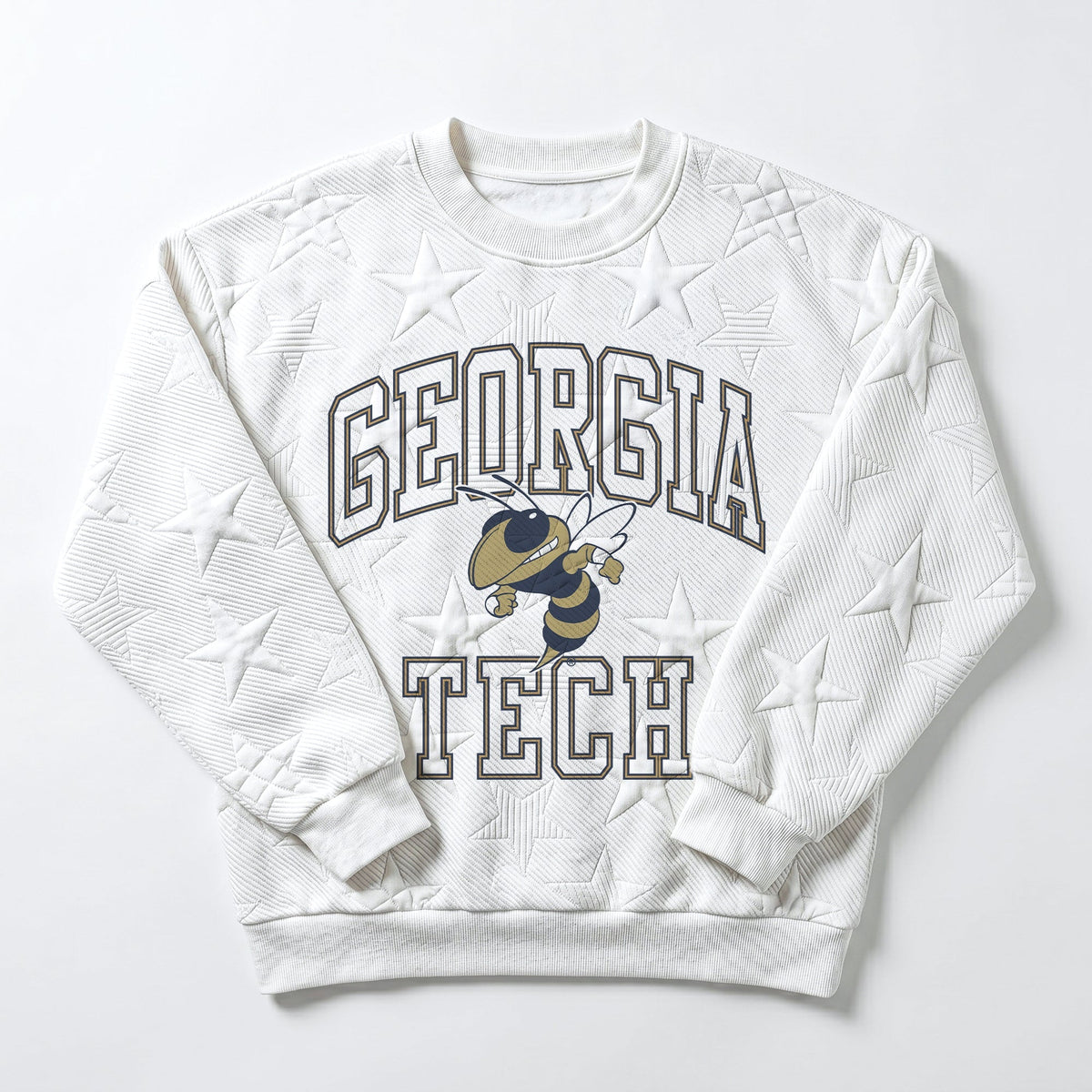 GEORGIA TECH YELLOW JACKETS BIG PLAY ENERGY EMBOSSED STAR CREWNECK