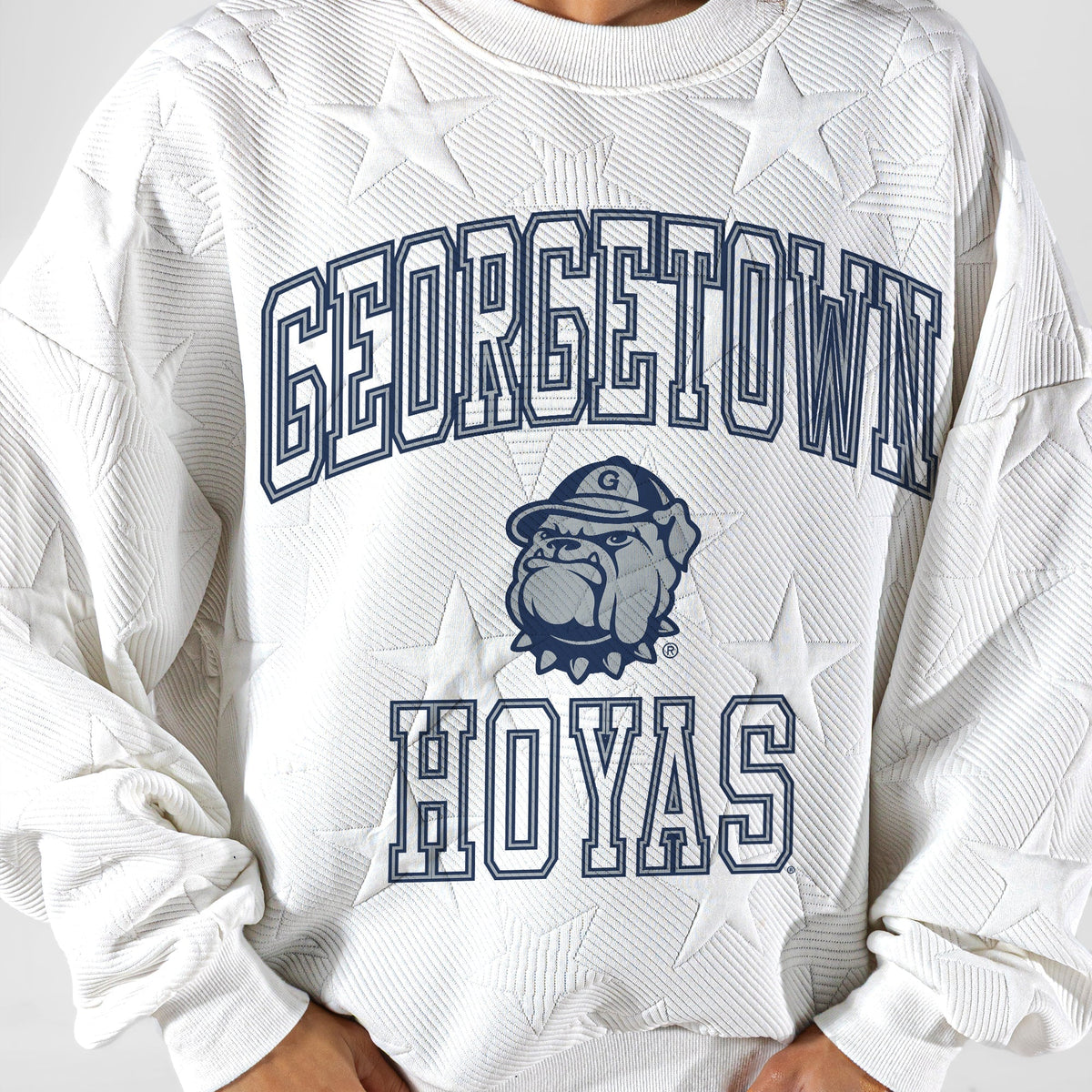 GEORGETOWN HOYAS BIG PLAY ENERGY EMBOSSED STAR CREWNECK