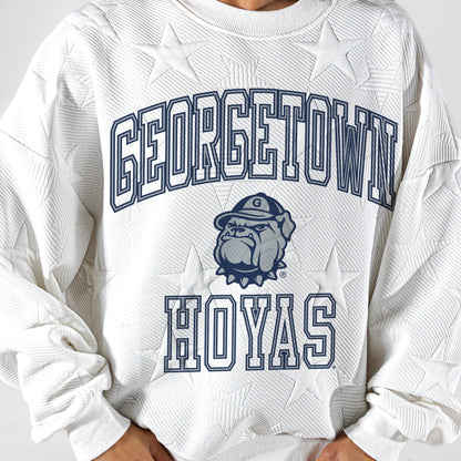 GEORGETOWN HOYAS BIG PLAY ENERGY EMBOSSED STAR CREWNECK