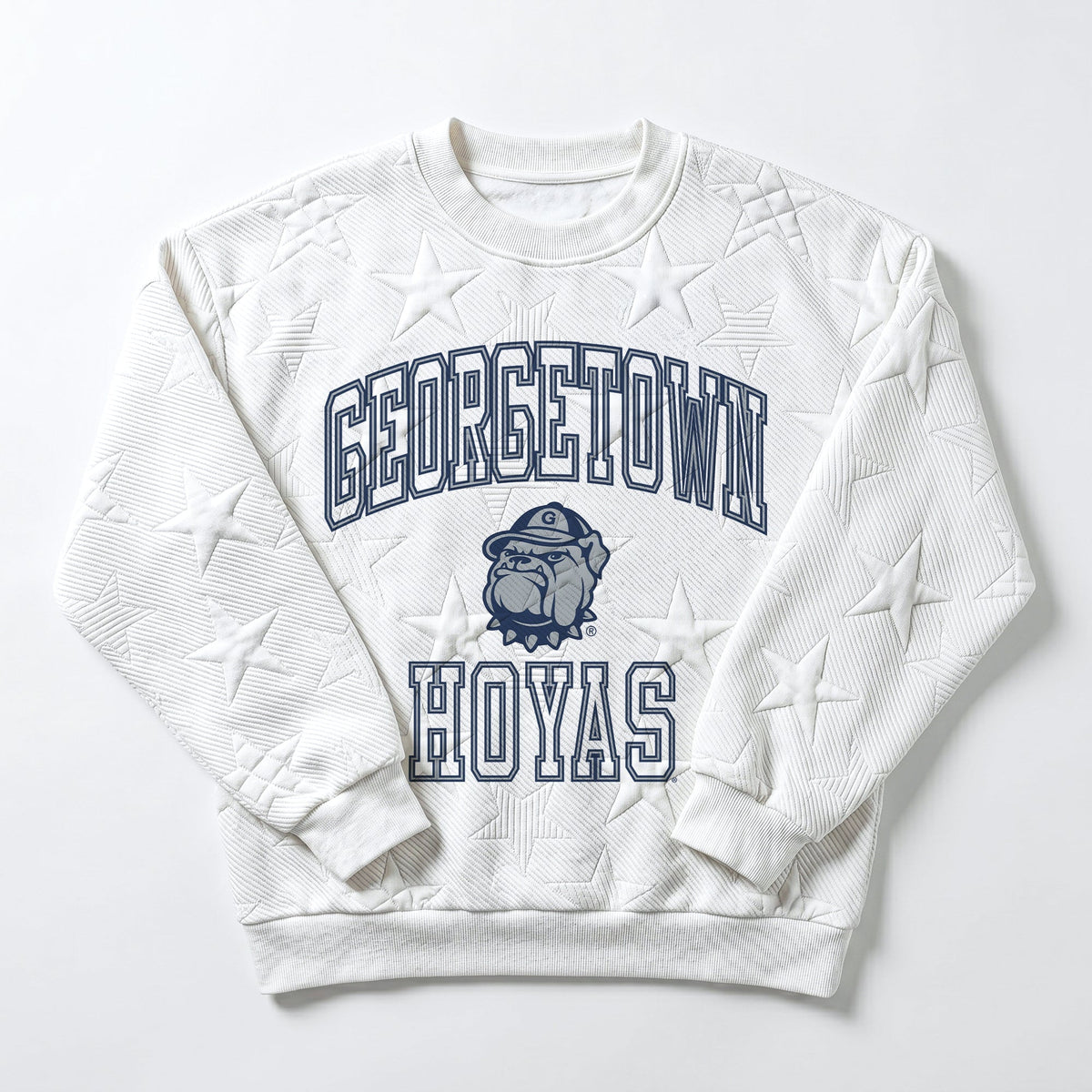 GEORGETOWN HOYAS BIG PLAY ENERGY EMBOSSED STAR CREWNECK