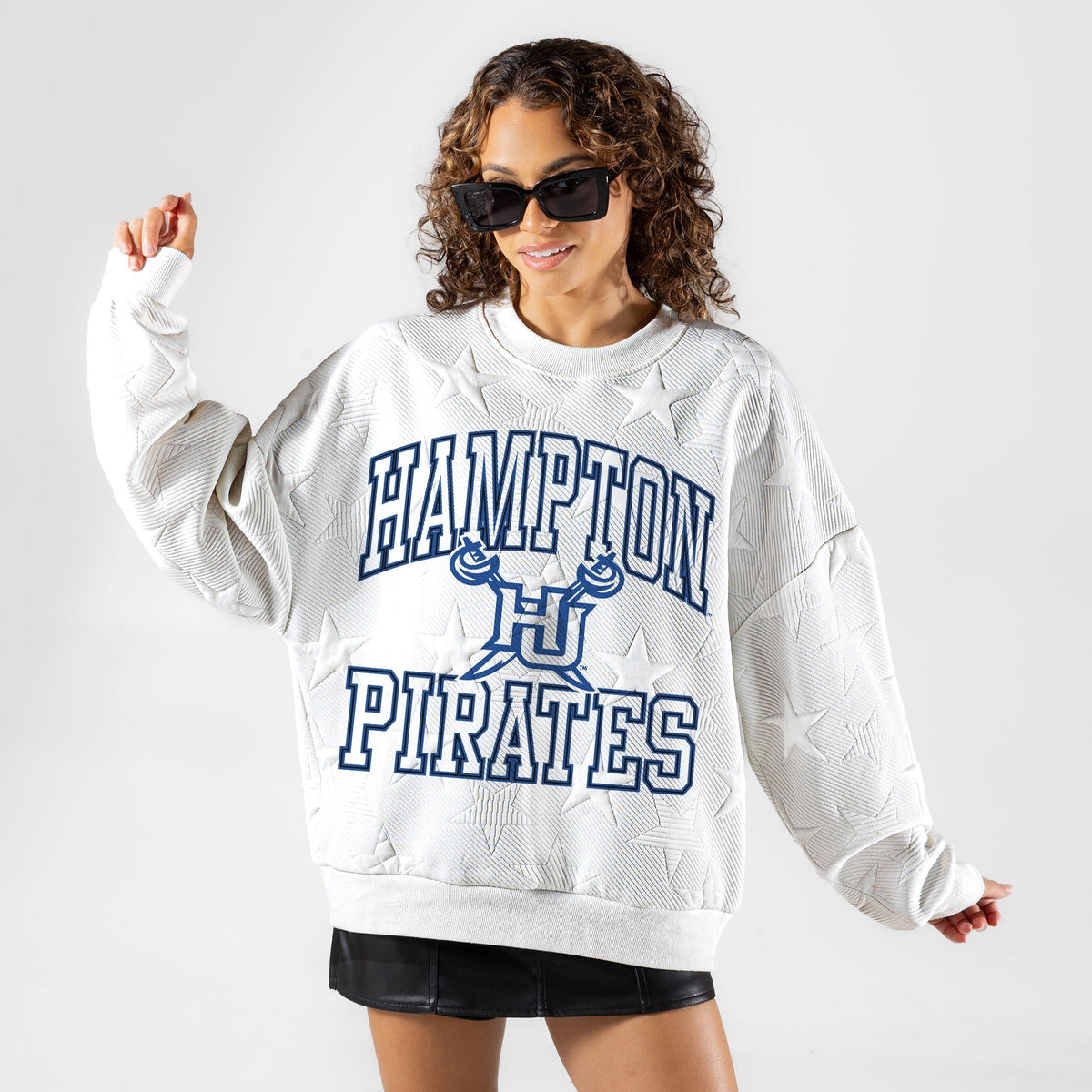 HAMPTON PIRATES BIG PLAY ENERGY EMBOSSED STAR CREWNECK