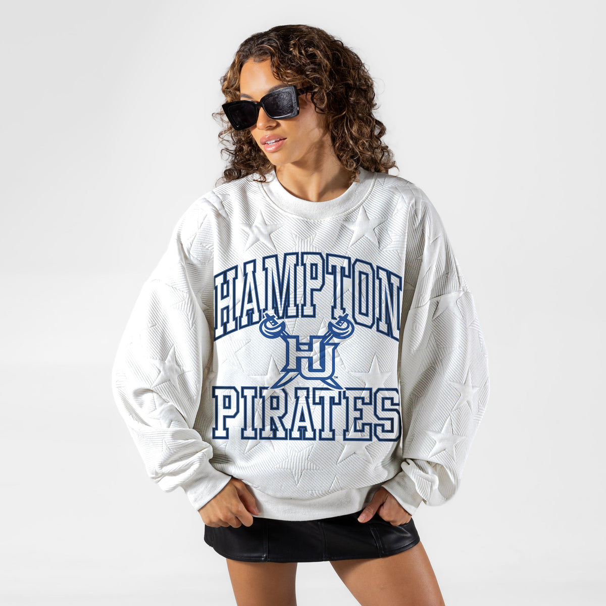 HAMPTON PIRATES BIG PLAY ENERGY EMBOSSED STAR CREWNECK