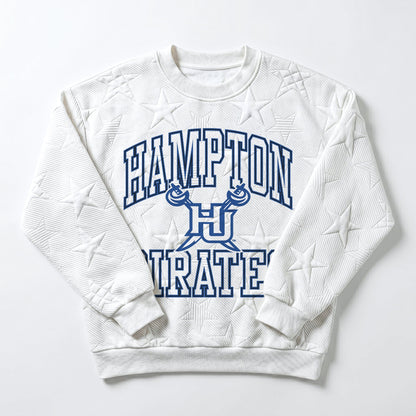 HAMPTON PIRATES BIG PLAY ENERGY EMBOSSED STAR CREWNECK