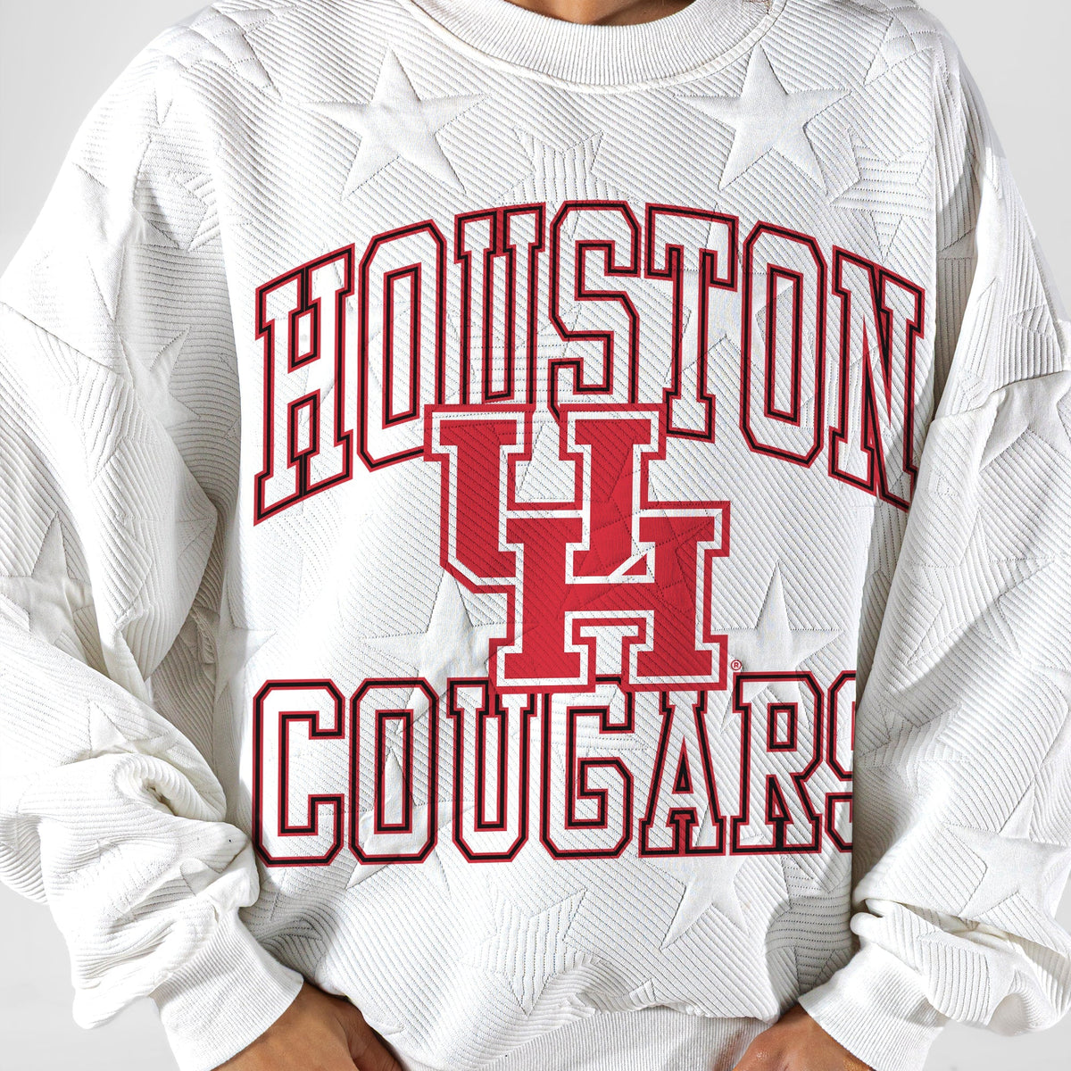 HOUSTON COUGARS BIG PLAY ENERGY EMBOSSED STAR CREWNECK