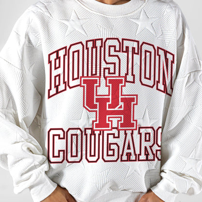 HOUSTON COUGARS BIG PLAY ENERGY EMBOSSED STAR CREWNECK