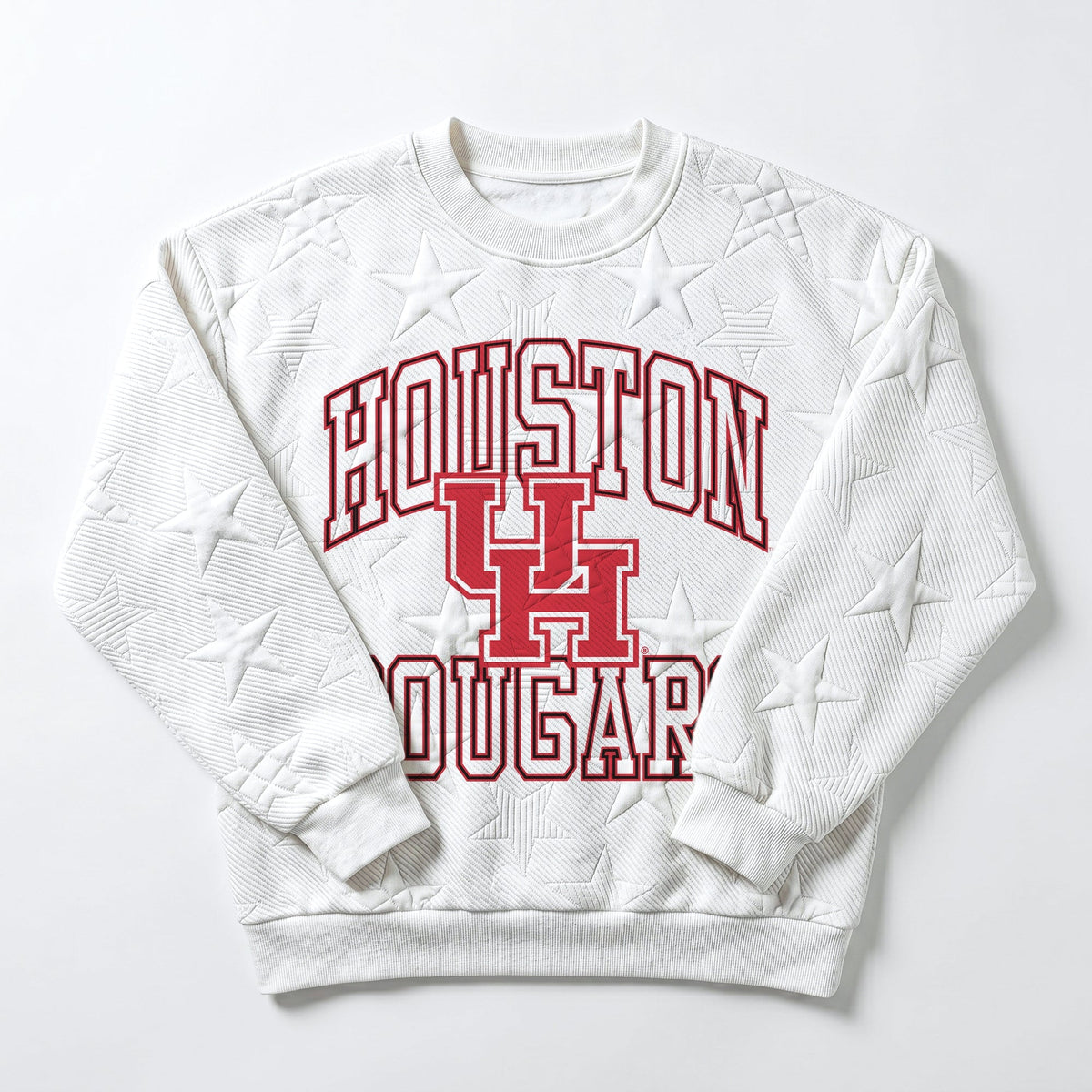 HOUSTON COUGARS BIG PLAY ENERGY EMBOSSED STAR CREWNECK