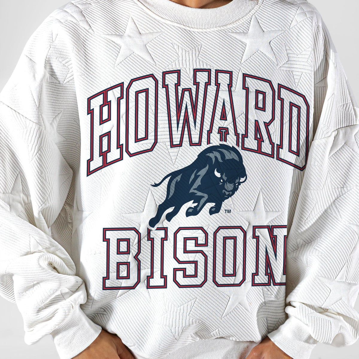 HOWARD BISON BIG PLAY ENERGY EMBOSSED STAR CREWNECK