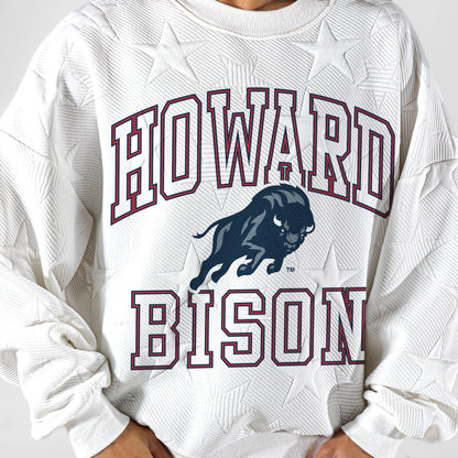 HOWARD BISON BIG PLAY ENERGY EMBOSSED STAR CREWNECK
