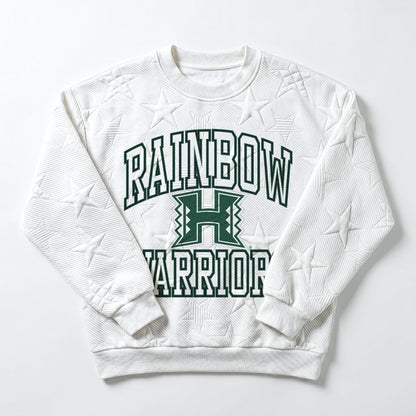 HAWAII RAINBOW WARRIORS BIG PLAY ENERGY EMBOSSED STAR CREWNECK