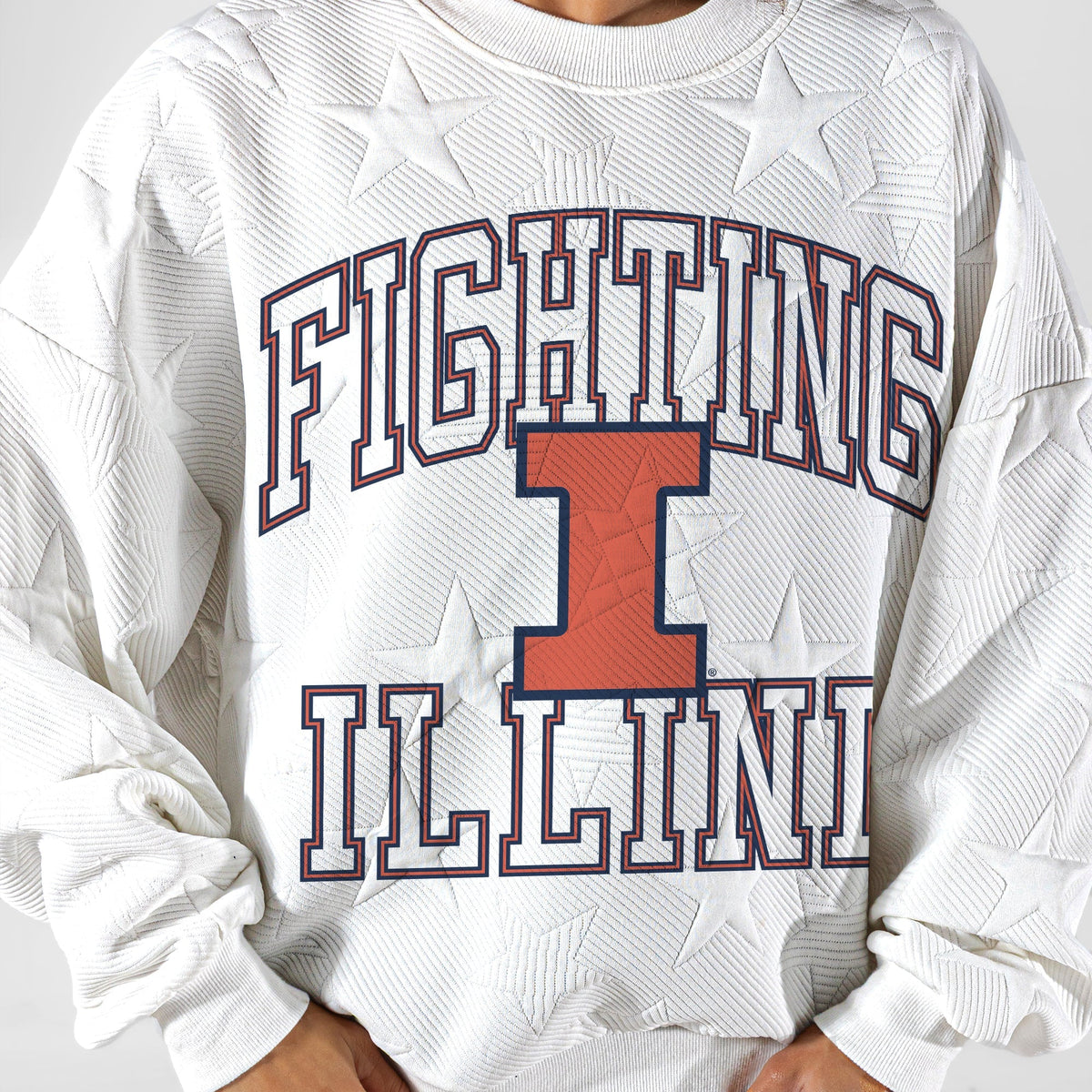 ILLINOIS FIGHTING ILLINI BIG PLAY ENERGY EMBOSSED STAR CREWNECK