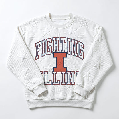 ILLINOIS FIGHTING ILLINI BIG PLAY ENERGY EMBOSSED STAR CREWNECK