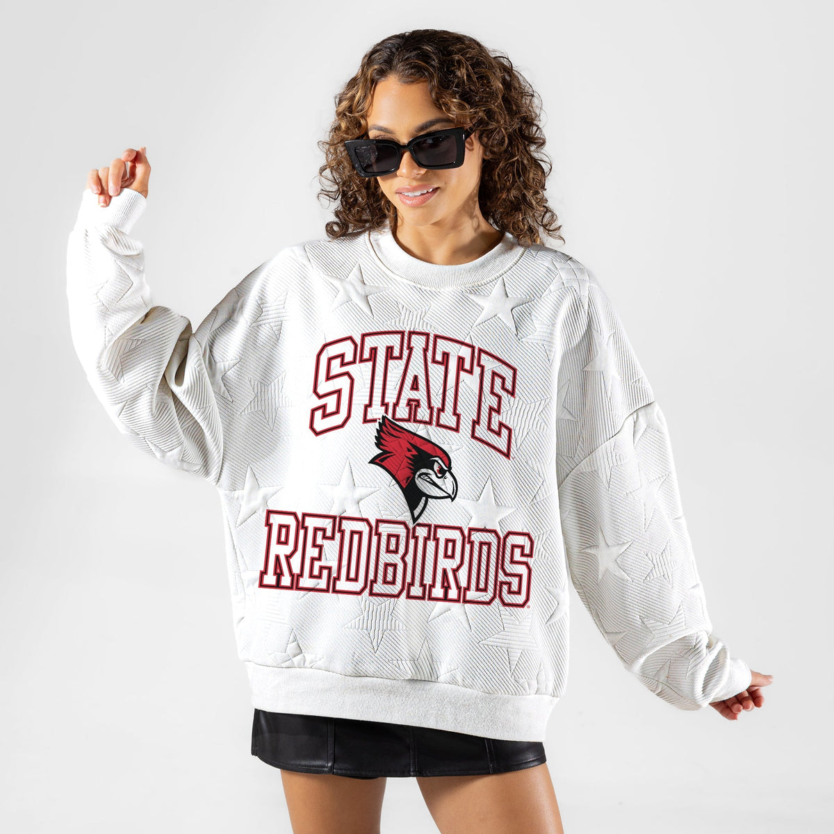 ILLINOIS STATE REDBIRDS BIG PLAY ENERGY EMBOSSED STAR CREWNECK