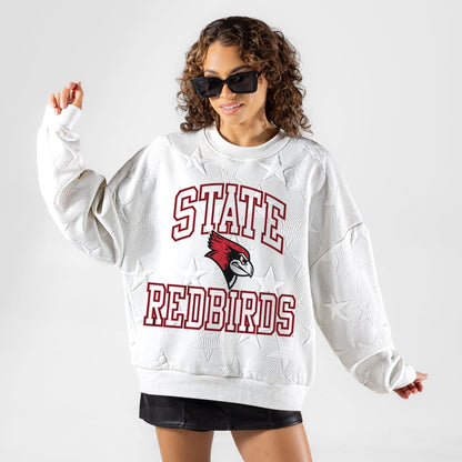 ILLINOIS STATE REDBIRDS BIG PLAY ENERGY EMBOSSED STAR CREWNECK