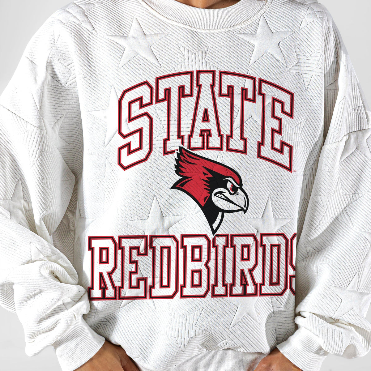 ILLINOIS STATE REDBIRDS BIG PLAY ENERGY EMBOSSED STAR CREWNECK
