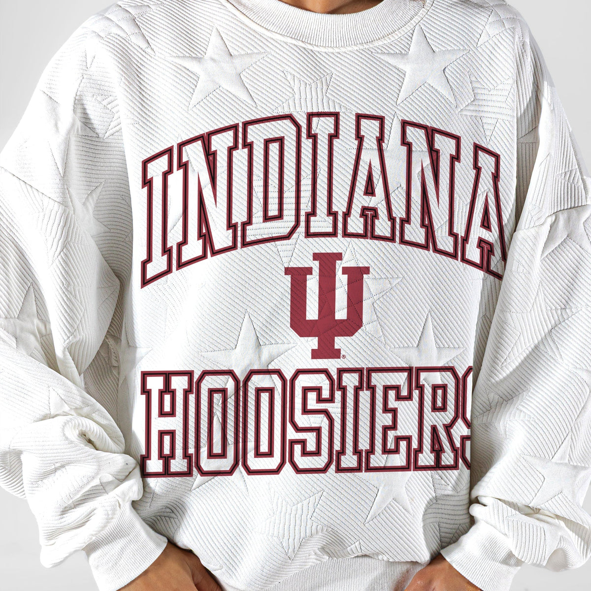 INDIANA HOOSIERS BIG PLAY ENERGY EMBOSSED STAR CREWNECK