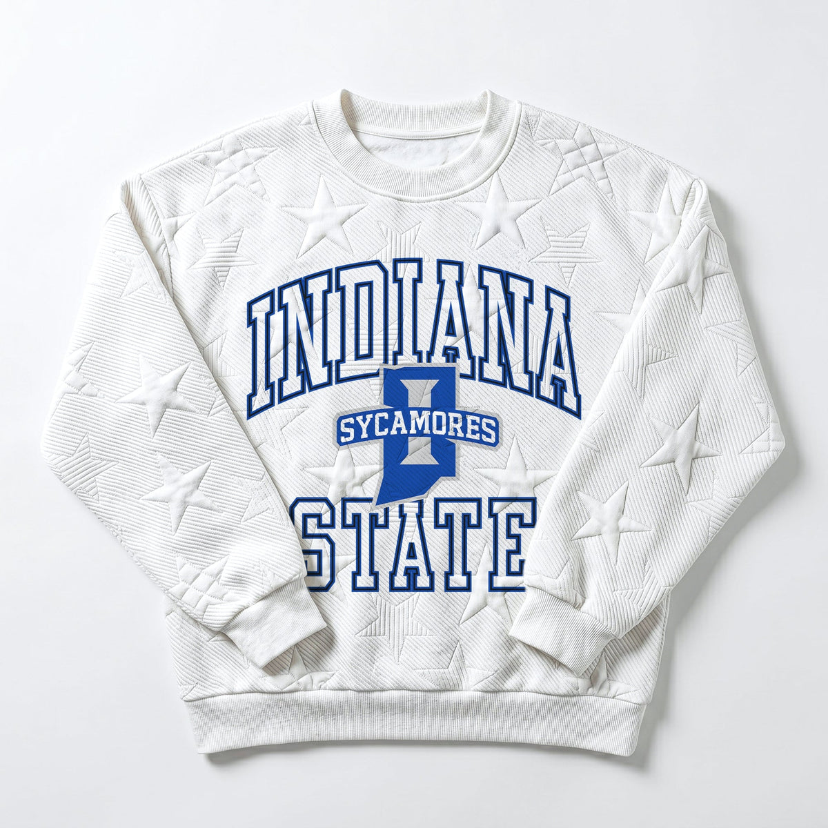 INDIANA STATE SYCAMORES BIG PLAY ENERGY EMBOSSED STAR CREWNECK