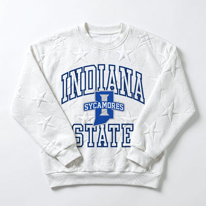 INDIANA STATE SYCAMORES BIG PLAY ENERGY EMBOSSED STAR CREWNECK