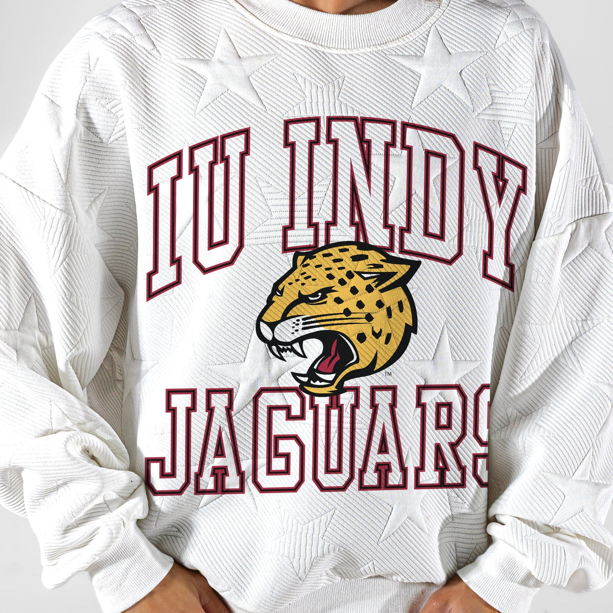 IU INDIANAPOLIS JAGUARS BIG PLAY ENERGY EMBOSSED STAR CREWNECK
