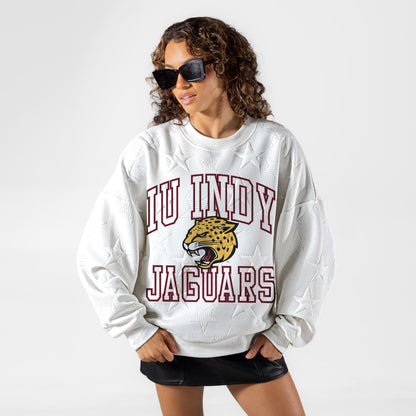 IU INDIANAPOLIS JAGUARS BIG PLAY ENERGY EMBOSSED STAR CREWNECK