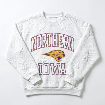 NORTHERN IOWA PANTHERS BIG PLAY ENERGY EMBOSSED STAR CREWNECK