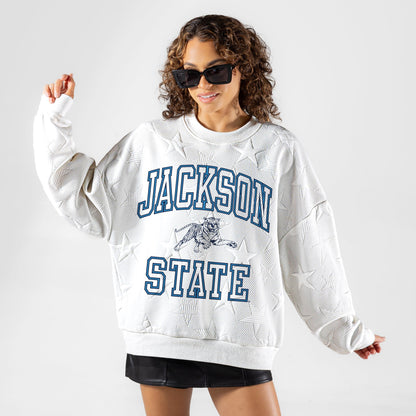 JACKSON STATE TIGERS BIG PLAY ENERGY EMBOSSED STAR CREWNECK