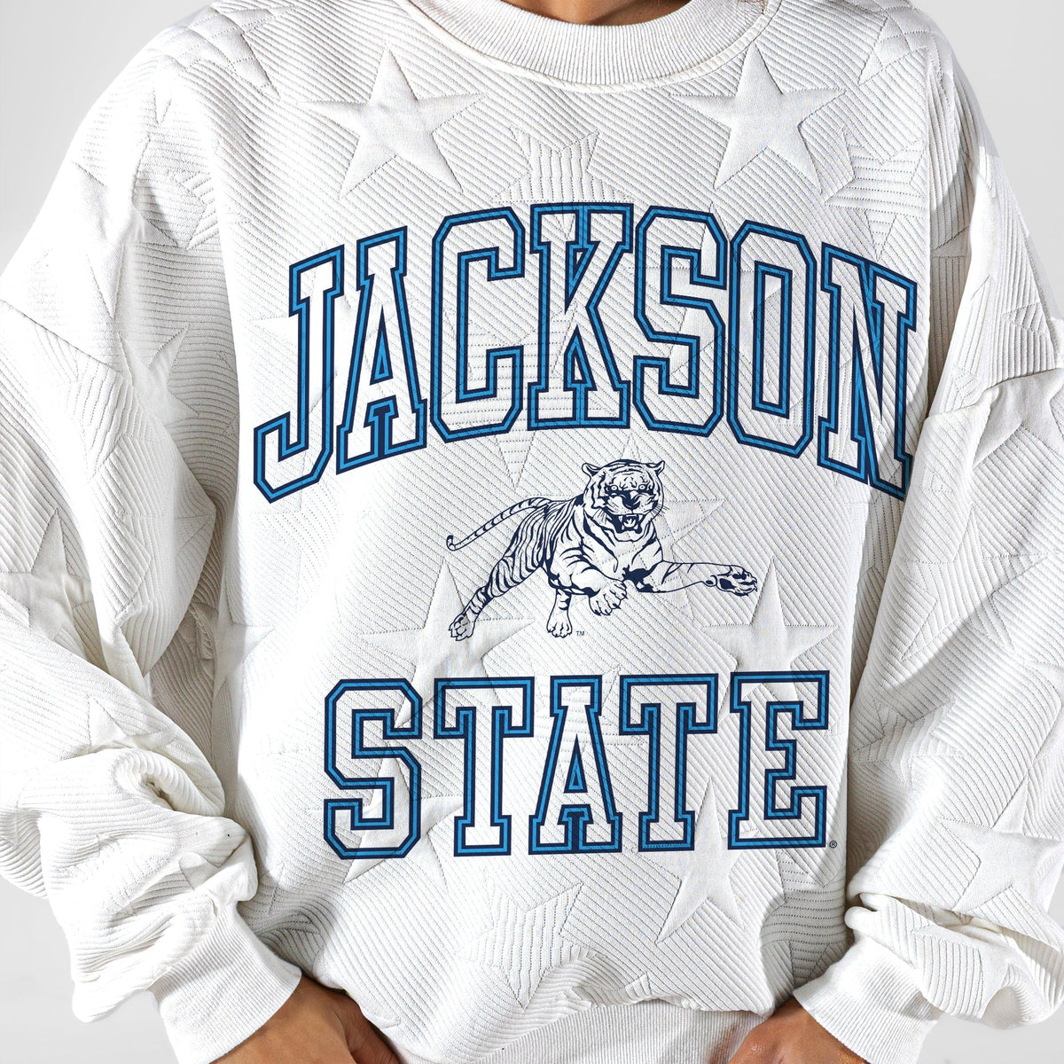 JACKSON STATE TIGERS BIG PLAY ENERGY EMBOSSED STAR CREWNECK