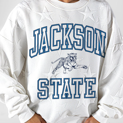 JACKSON STATE TIGERS BIG PLAY ENERGY EMBOSSED STAR CREWNECK